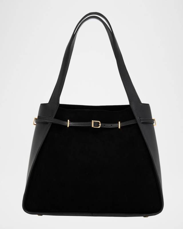Cleo Belted Suede Shoulder Bag